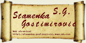 Stamenka Gostimirović vizit kartica